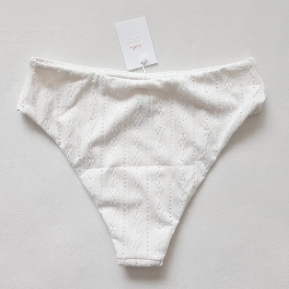 Andie▪️90s Eyelit High Waisted Swimsuit Bottom in Coconut